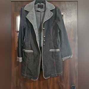 Stylish Denim Coat with Button Details